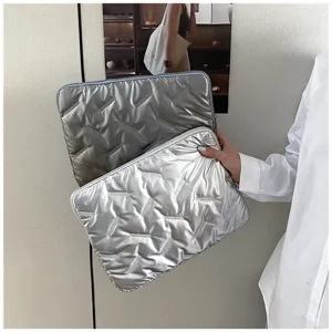 Glossy embossed soft PU large capacity clutch bag metallic silver document envelope