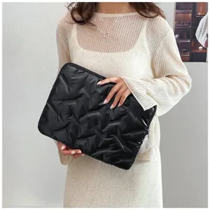 Glossy embossed PU leather clutch bag, soft puffy large capacity file envelope for daily use.