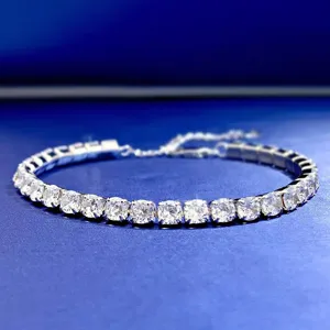 Bracciale Tennis e Collana Pavé in Argento Sterling 925 Diamante Simulato Strass Gioiello Geometrico Regalo per Donna
