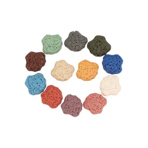 Kleurrijke lavasteen schelp vorm afstandszusters kralen voor DIY sieraden maken en aroma.