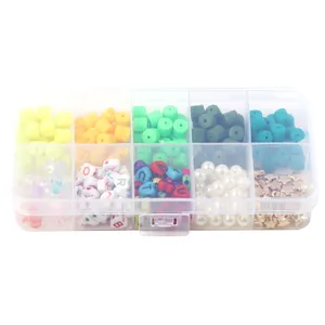 Kit de perles de loisirs créatifs 10 grilles avec perles alphabétiques et perles pour bijoux.