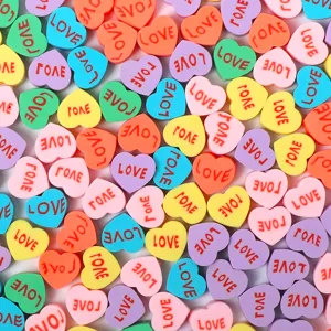 Polymer Clay Heart Letter Loose Beads Colorful Love Pattern Heart Beads For DIY Jewelry Making Bracelet Necklace Handmade Craft Materials