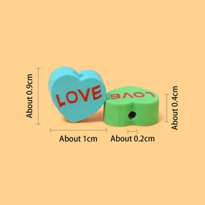 Polymer clay heart letter loose beads for DIY handmade bracelets and necklaces jewelry making