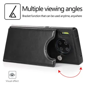 Leder handyhuelle kartenfach portemonnaie multi winkel halterung detailansicht cover