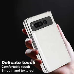 Business leather phone case detail view showcasing the textured surface and precise cutouts.