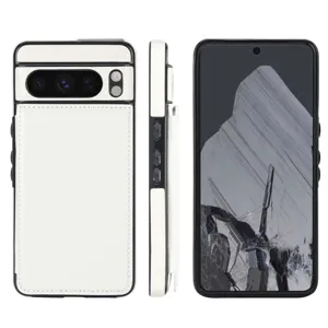 Fundas de móvil de piel PU blanca para Google Pixel, vista multiángulo con ranura.