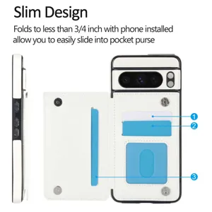 Funda para Google Pixel de cuero tipo cartera funda delgada con ranuras para tarjetas