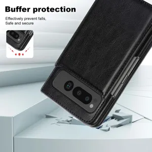 Google Pixel Fold leather protective case black anti-drop business fold phone cover