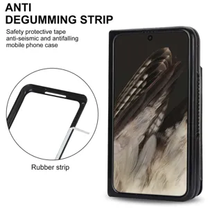 Detail view of the protective phone case showing anti-degumming rubber strip and texture.