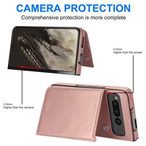 Google Pixel Fold leather case double buckle card slot vintage folding phone protective cover