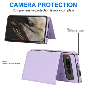 Leather folding phone case detail showing camera protection and precise cutouts for devices.