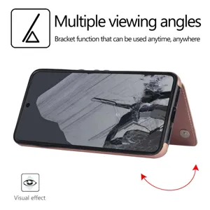Funda de cuero con tapa para Google Pixel con ranura para tarjetas y soporte ajustable.