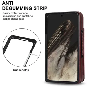 Business folding phone case for Google Pixel Fold with anti-degumming strip and card slot.