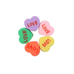 Colorful heart shaped soft pottery beads love letter DIY jewelry making accessories set