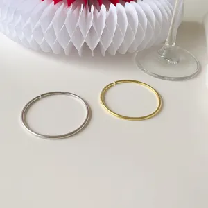 925 Sterlingsilber Offener Armreif Für Damen Minimalistisch Geometrische Linie Glänzendes Manschettenarmband Galvanisierter Luxus Handschmuck Geschenk