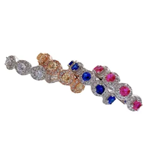 Shining multi-color stone halo ring in 925 silver for daily wear and wedding proposals.
