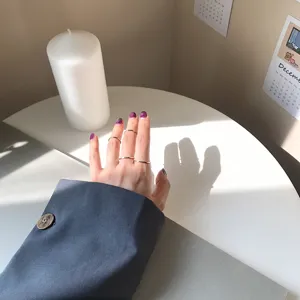 S925 Sterling Silber minimalistische gestapelte dünne Ringe, vielseitiger geometrischer Ring.