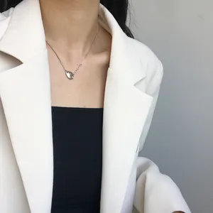 S925 Sterling Silber unregelmaessiger Meteorit Anhaenger Boxkette elegante Kette Damen