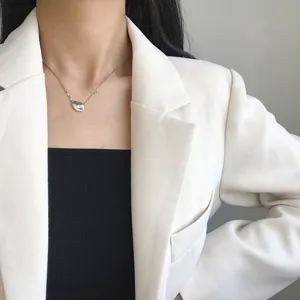 S925 Sterling Silber Meteorit Box Kette Halskette für Damen Mode Eleganter Schmuck Detail