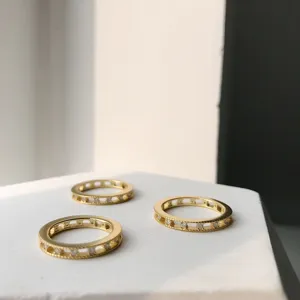 Elegant 925 Sterling Silver Gold Plated Rhinestone Geometric Open Ring For Women Trendy Korean Style Star Accents Finger Jewelry Gift
