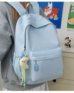Large capacity casual school backpack for teenage girls stylish minimalist Japanese student bag.