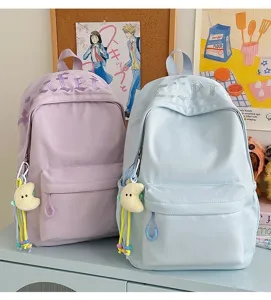 Japanese minimalist large capacity school backpack for girls teens students casual bookbag