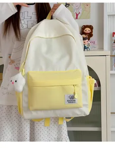 Japanese minimalist star print student backpack college style casual lightweight student bag