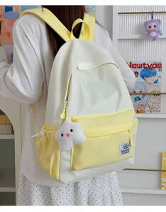 Japanese minimalist star print student backpack casual light large capacity daypack detail view style new