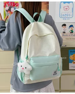 Japanese style simple star print student backpack college casual lightweight large capacity