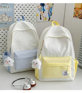 Japanese minimalist star print student backpack college style sweet casual lightweight capacity