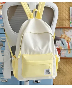 Casual star print student school backpack, cute Japanese style lightweight daily daypack.