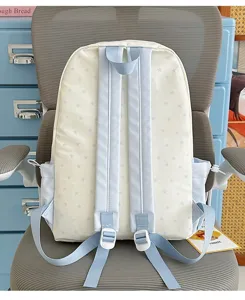 Japanese minimalist star print student school backpack casual lightweight large capacity bag