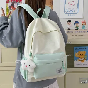 Japanese Style Stars Print School Backpack Oxford Cloth Large Capacity Waterproof Student Travel Daypack For Women Girls