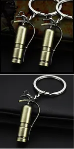 Miniature fire extinguisher keychain metal creative novelty gift keyring car bag pendant