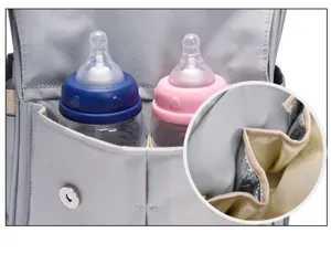 Detailansicht der isolierten Innentaschen im multifunktionalen Wickelrucksack für organisation.
