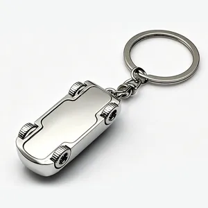 3D Die-Cast Metal SUV Car Model Keychain Zinc Alloy Mirror Polished Automotive Keychain Ornament Pendant Keyring Men Gift