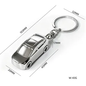 Zinc alloy car model keychain with metal pendant, durable and stylish gift accessory.