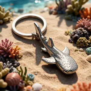 Metal Whale Shark Keychain Cute Ocean Beach Animal Key Ring Bag Pendant Gift Souvenir