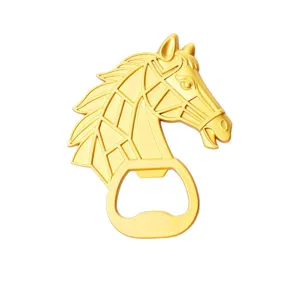 Gold horse head bottle opener fridge magnet, elegant home decor gift for year of horse.