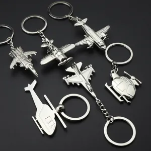 Metal airplane keychain set 3D simulation aircraft key ring aviation promotional souvenir gift