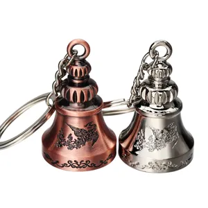 Vintage metal bell keychain Chinese style antique car key ring pendant gift accessories.