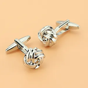 Gemelli da Uomo Classici Placcati in Argento 925 con Nodo e Rosa per Camicia Francese Business Formale Matrimonio
