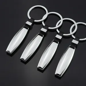 Minimalist Zinc Alloy Car Keychain With PU Leather Strap Polished Waterdrop Metal Keyring Sleek Auto Accessory For Men Women Universal Gift