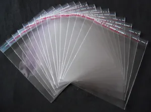 Clear OPP self-adhesive plastic bags for jewelry, hair accessories, and small items packaging.