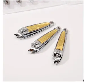 Modern Stainless Steel Slanted Nail Clippers Floral Engraved Gold Accents Finger Toe Trimming Manicure Care Pedicure Tools For Home Daily Use