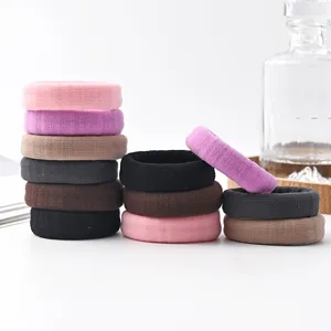 Dames Elastische Handdoek Haarbanden Set Effen Kleur Hoge Elasticiteit Paardenstaart Houders Pastoraal Eenvoudige Haarbanden