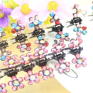 Petites pinces à cheveux fleur en strass cristal coloré accessoires pour femmes