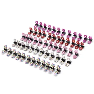 Petites pinces à cheveux fleur en strass mini pinces métalliques accessoires cheveux femme