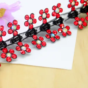 Mini pince à cheveux fleur strass brillante épingle à cheveux cristal pour femmes filles
