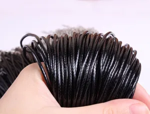 Black wax cord necklace leather string for DIY jewelry making fashion accessories craft supplies